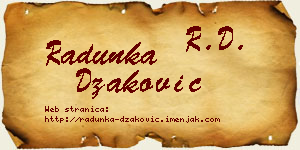 Radunka Džaković vizit kartica